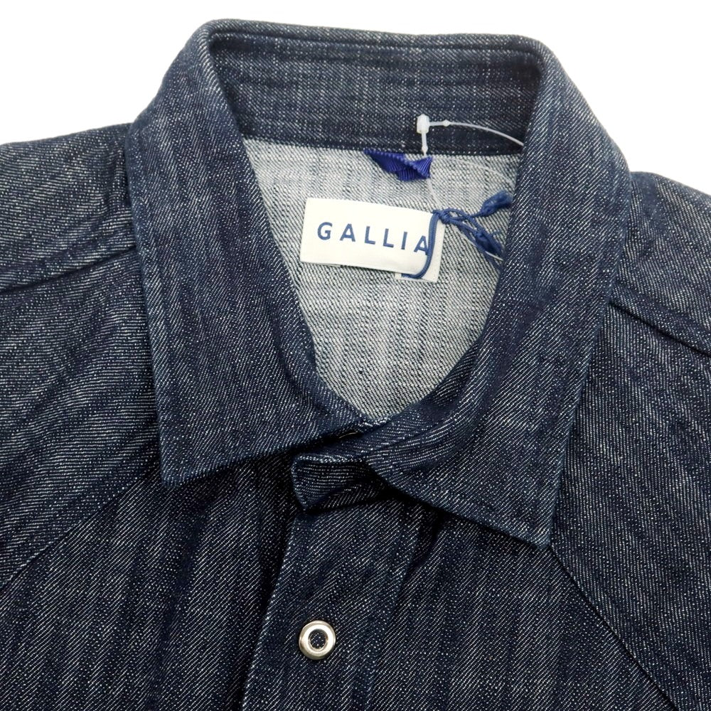 【新品】ガリア GALLIA コットン デニム ウエスタンシャツ ネイビー【 Ｌ 】【 状態ランクN 】【 メンズ 】