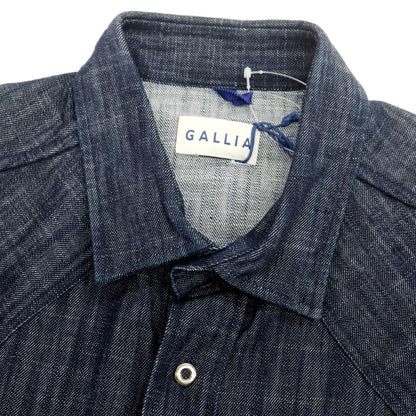 【新品】ガリア GALLIA コットン デニム ウエスタンシャツ ネイビー【 Ｌ 】【 状態ランクN 】【 メンズ 】