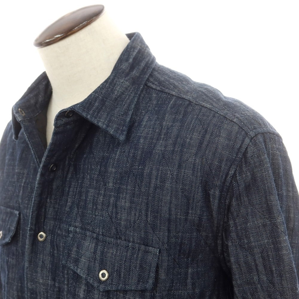 【新品】ガリア GALLIA コットン キルティング シャツジャケット ブルゾン ネイビー【 L 】【 状態ランクN 】【 メンズ 】