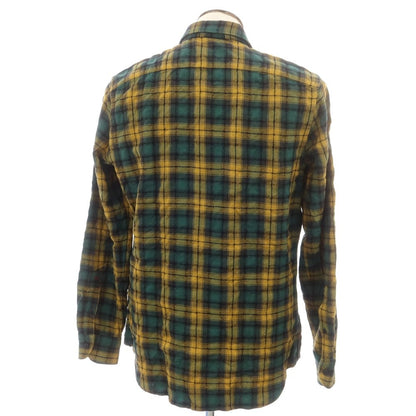 【新品】グランシャツ Glanshirt コットンウール チェック カジュアルシャツ グリーンxマスタード系【 41 】【 状態ランクN 】【 メンズ 】