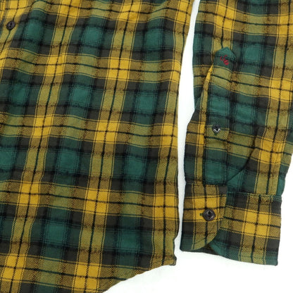 【新品】グランシャツ Glanshirt コットンウール チェック カジュアルシャツ グリーンxマスタード系【 41 】【 状態ランクN 】【 メンズ 】