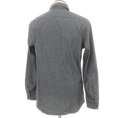 【新品アウトレット】グランシャツ Glanshirt コットン カジュアルシャツ グレーxダークオリーブ【 40 】【 状態ランクN- 】【 メンズ 】