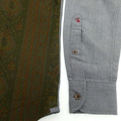 【新品アウトレット】グランシャツ Glanshirt コットン カジュアルシャツ グレーxダークオリーブ【 40 】【 状態ランクN- 】【 メンズ 】