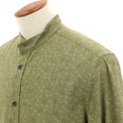 【新品】グランシャツ Glanshirt コットン バンドカラー カジュアルシャツ グリーン系【 40 】【 状態ランクN 】【 メンズ 】