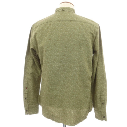 【新品】グランシャツ Glanshirt コットン バンドカラー カジュアルシャツ グリーン系【 40 】【 状態ランクN 】【 メンズ 】