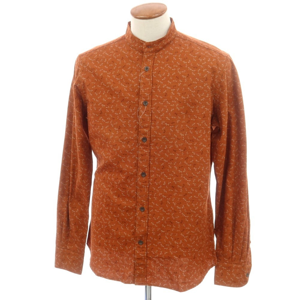 【新品】グランシャツ Glanshirt コットン バンドカラー  カジュアルシャツ オレンジブラウン系【 40 】【 状態ランクN 】【 メンズ 】[EPD]