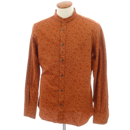 【新品】グランシャツ Glanshirt コットン バンドカラー カジュアルシャツ オレンジブラウン系【 40 】【 状態ランクN 】【 メンズ 】