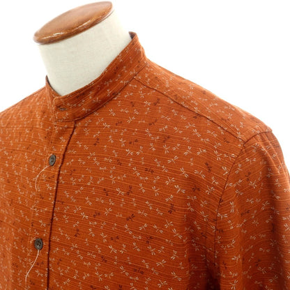 【新品】グランシャツ Glanshirt コットン バンドカラー カジュアルシャツ オレンジブラウン系【 40 】【 状態ランクN 】【 メンズ 】