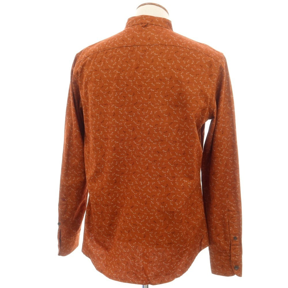 【新品】グランシャツ Glanshirt コットン バンドカラー カジュアルシャツ オレンジブラウン系【 40 】【 状態ランクN 】【 メンズ 】