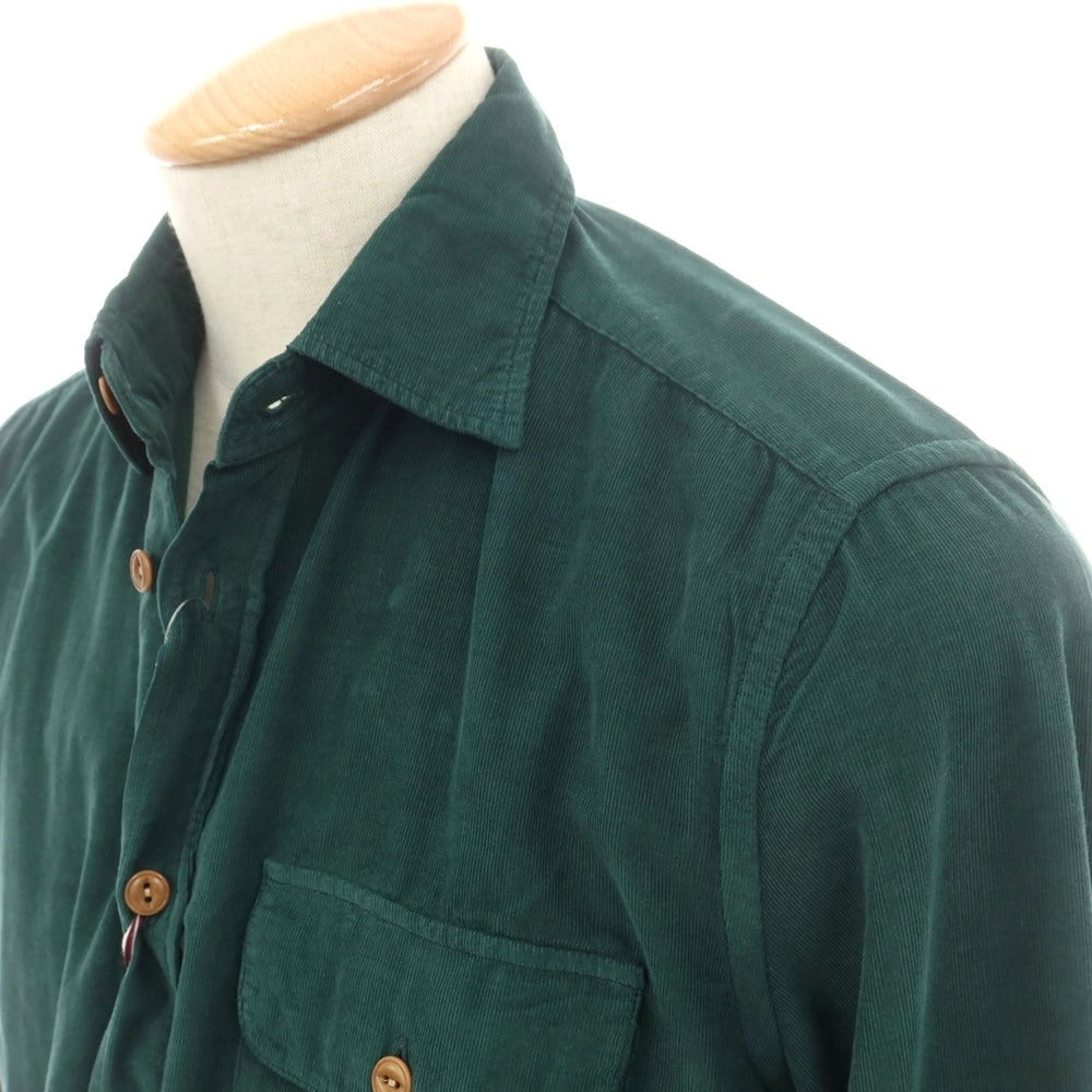 【新品】グランシャツ Glanshirt コットン コーデュロイ カジュアルシャツ グリーン【 38 】【 状態ランクN 】【 メンズ 】