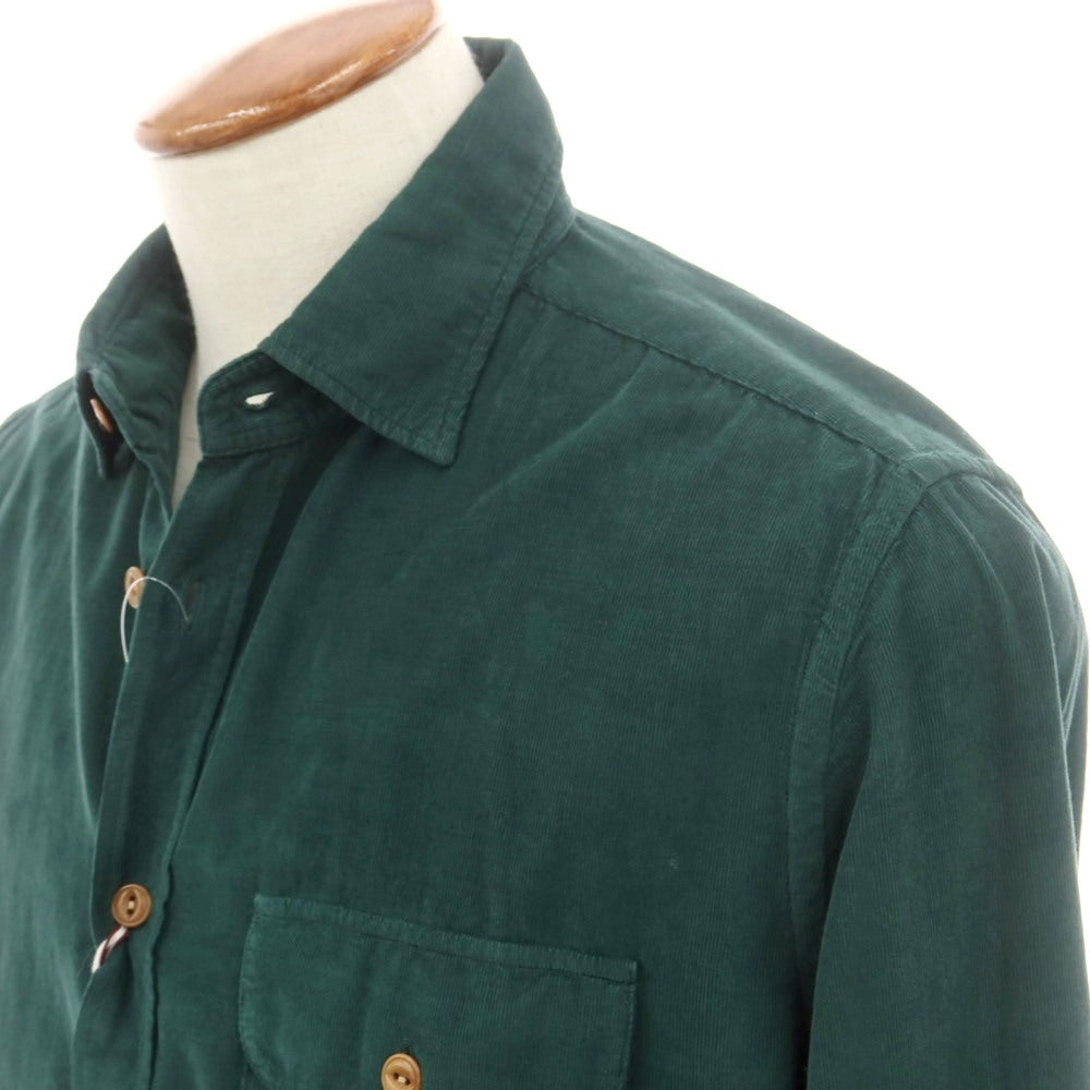【新品】グランシャツ Glanshirt コットン コーデュロイ カジュアルシャツ グリーン【 40 】【 状態ランクN 】【 メンズ 】