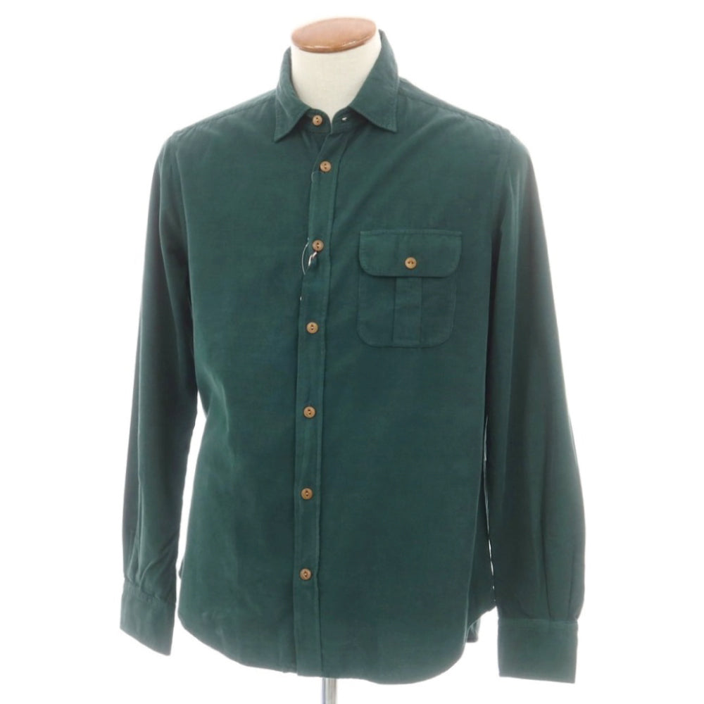 【新品】グランシャツ Glanshirt コットン コーデュロイ カジュアルシャツ グリーン【 40 】【 状態ランクN 】【 メンズ 】