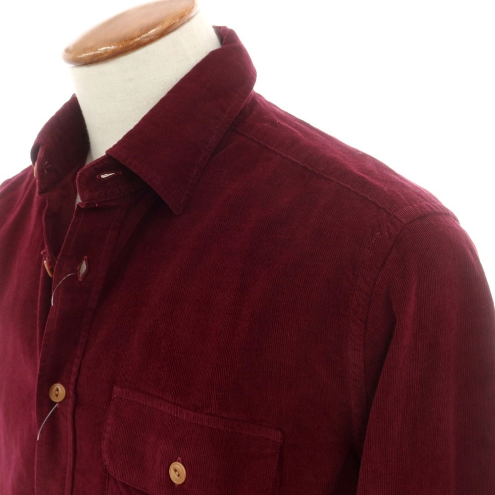 【新品】グランシャツ Glanshirt コットン コーデュロイ カジュアルシャツ ボルドー【 40 】【 状態ランクN 】【 メンズ 】