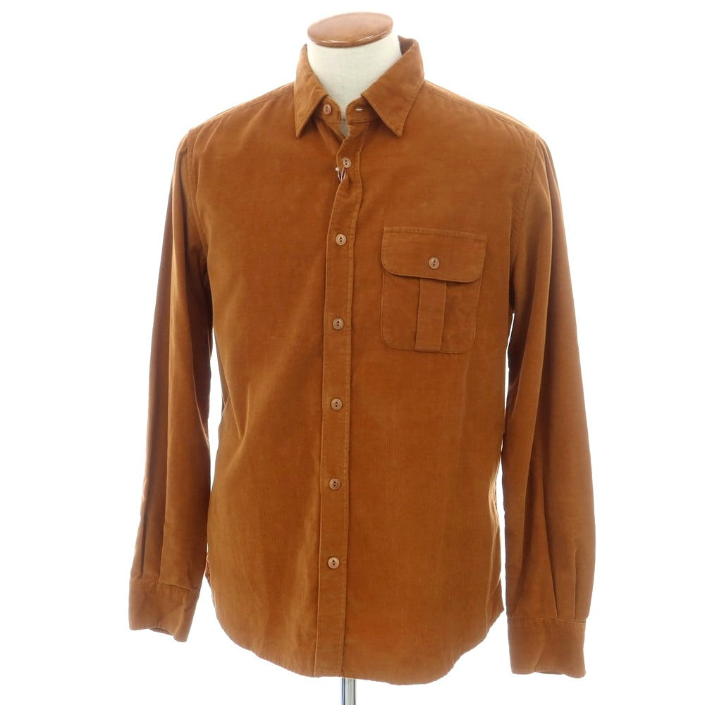 【新品】グランシャツ Glanshirt コットン コーデュロイ カジュアルシャツ ブラウン【 40 】【 状態ランクN 】【 メンズ 】