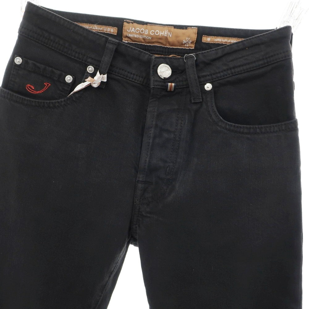 [New] JACOB COHEN BARD LTD Stretch Cotton Selvedge Jeans Denim Pants Black [28] [Condition Rank N] [Men&