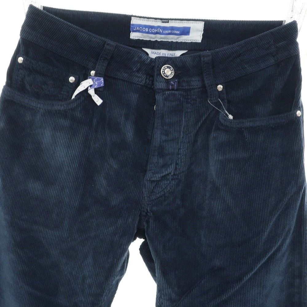 【新品】ヤコブコーエン JACOB COHEN BARD ストレッチ コットンレーヨン コーデュロイパンツ ネイビー【 28 】【 状態ランクN 】【 メンズ 】