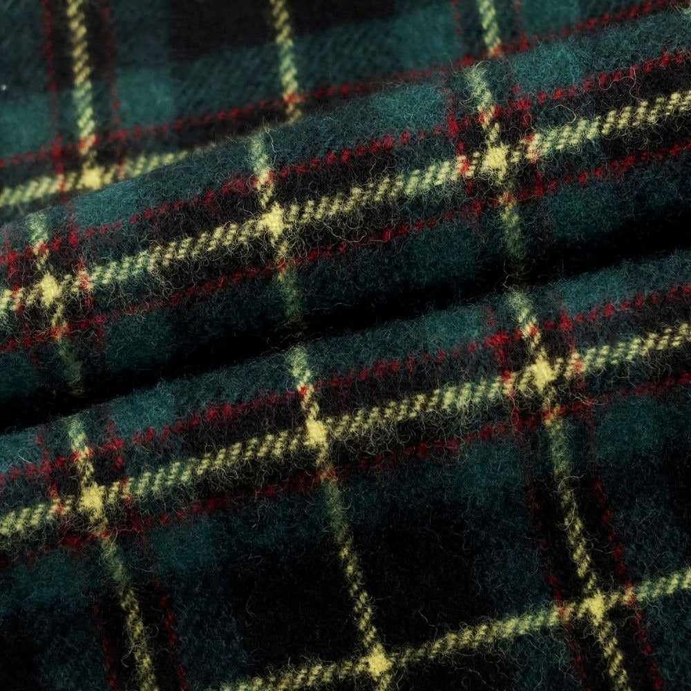 【新品】ドレイクス DRAKES ウール チェック マフラー グリーンxブラック【 状態ランクN 】【 メンズ 】