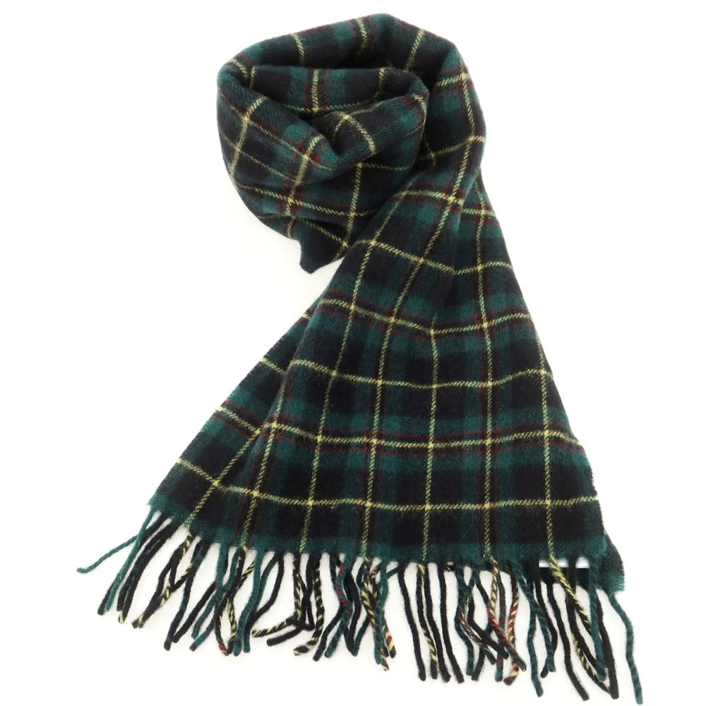 【新品】ドレイクス DRAKES ウール チェック マフラー グリーンxブラック【 状態ランクN 】【 メンズ 】