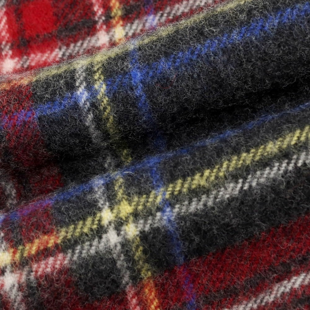 【新品】ドレイクス DRAKES ウール チェック マフラー グレーxレッド【 状態ランクN 】【 メンズ 】