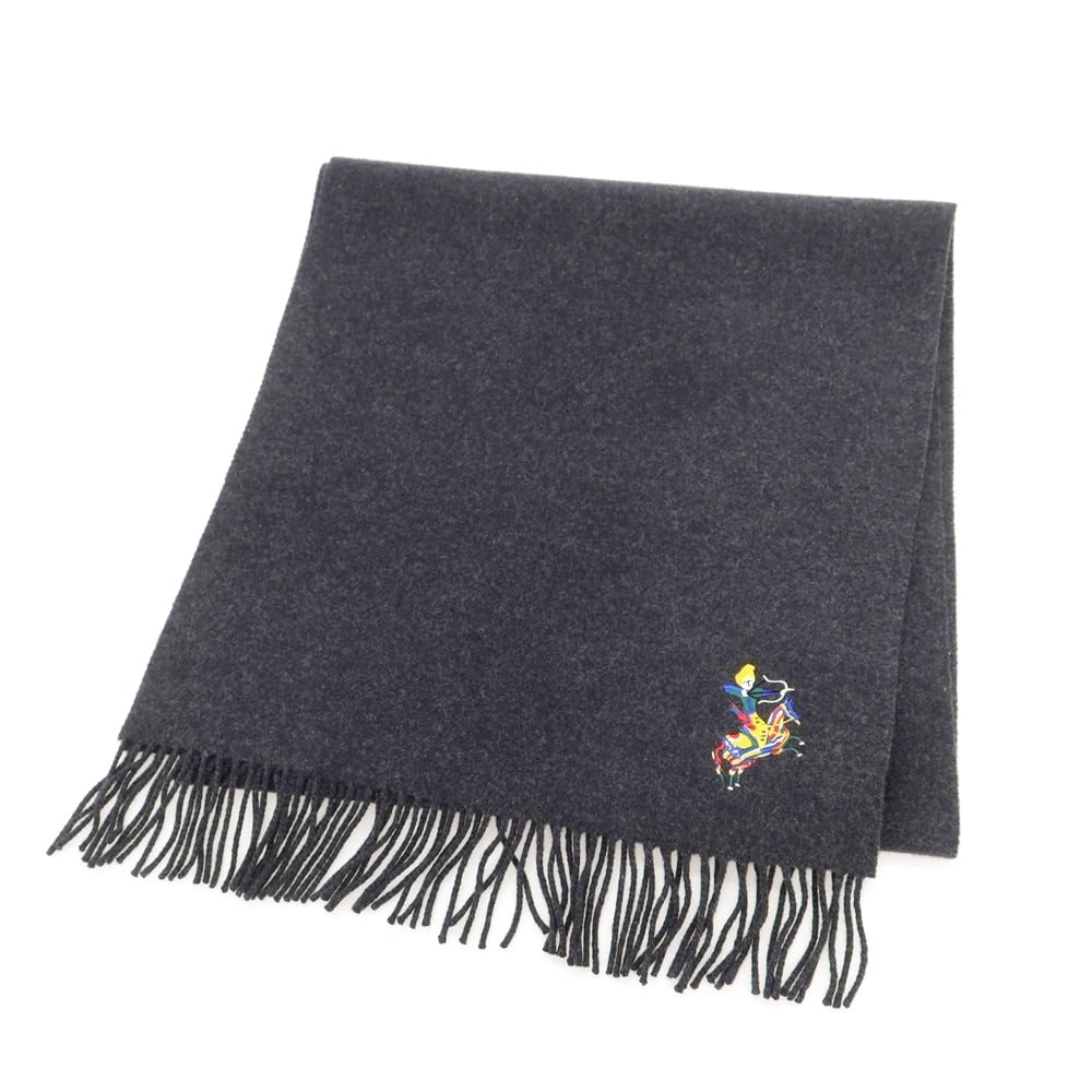 【新品】ドレイクス DRAKES ウールカシミヤ マフラー チャコールグレー【 状態ランクN 】【 メンズ 】