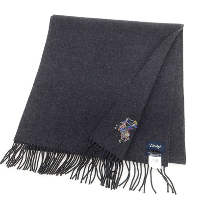 【新品】ドレイクス DRAKES ウールカシミヤ マフラー チャコールグレー【 状態ランクN 】【 メンズ 】