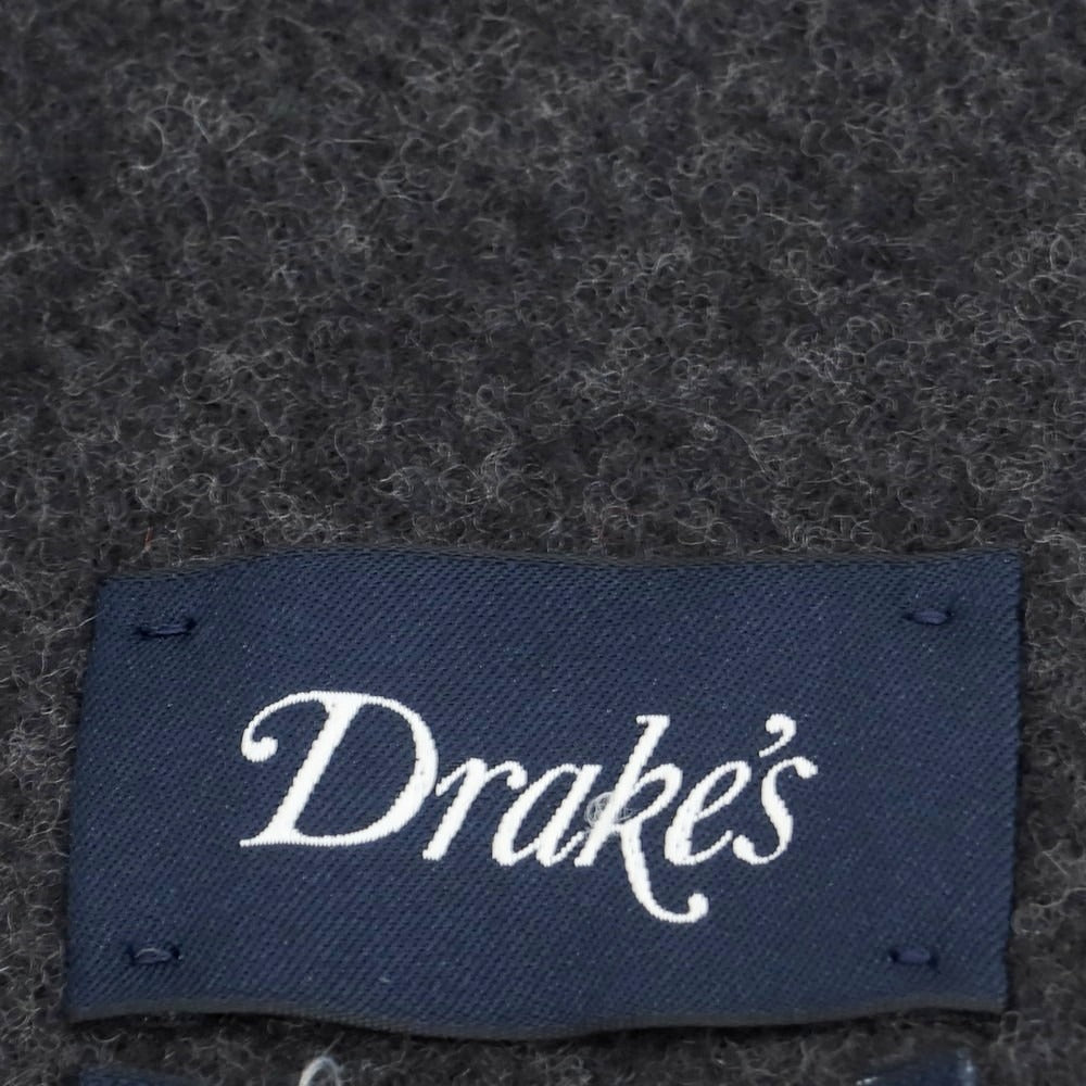 【新品】ドレイクス DRAKES ウールカシミヤ マフラー チャコールグレー【 状態ランクN 】【 メンズ 】