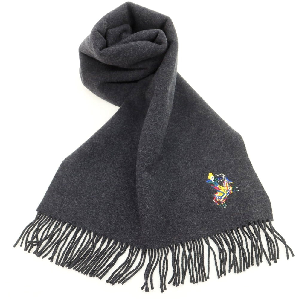 【新品】ドレイクス DRAKES ウールカシミヤ マフラー チャコールグレー【 状態ランクN 】【 メンズ 】