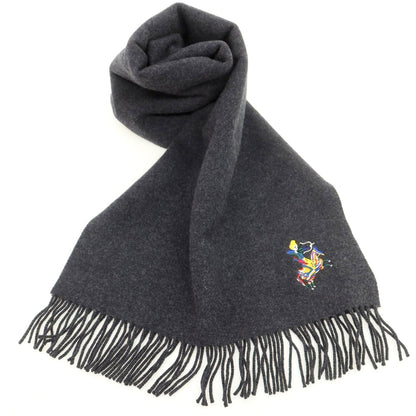 【新品】ドレイクス DRAKES ウールカシミヤ マフラー チャコールグレー【 状態ランクN 】【 メンズ 】