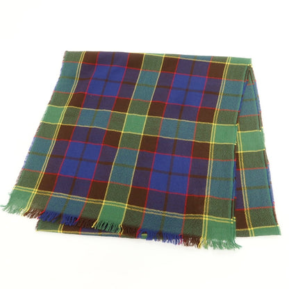 【新品】ドレイクス DRAKES ウール チェック ストール グリーンxブルー【 状態ランクN 】【 メンズ 】