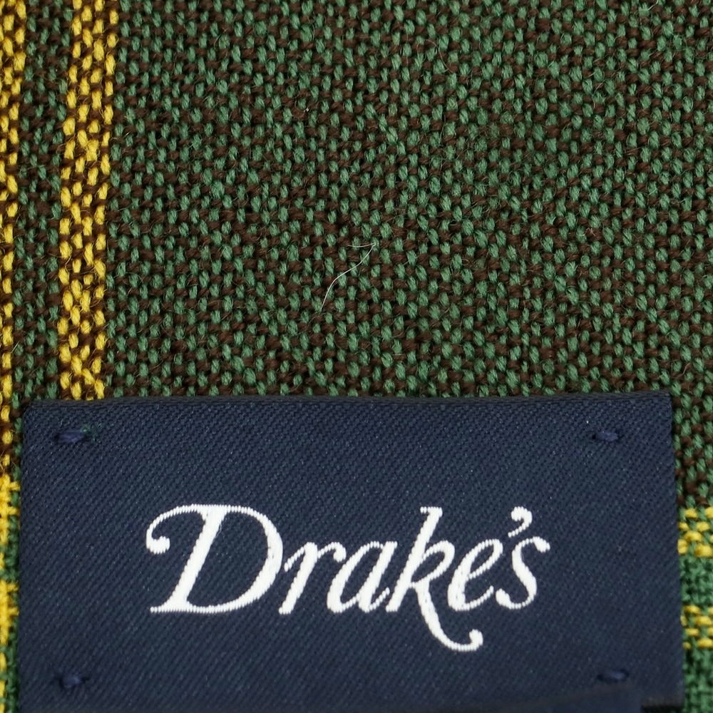 【新品】ドレイクス DRAKES ウール チェック ストール グリーンxブルー【 状態ランクN 】【 メンズ 】