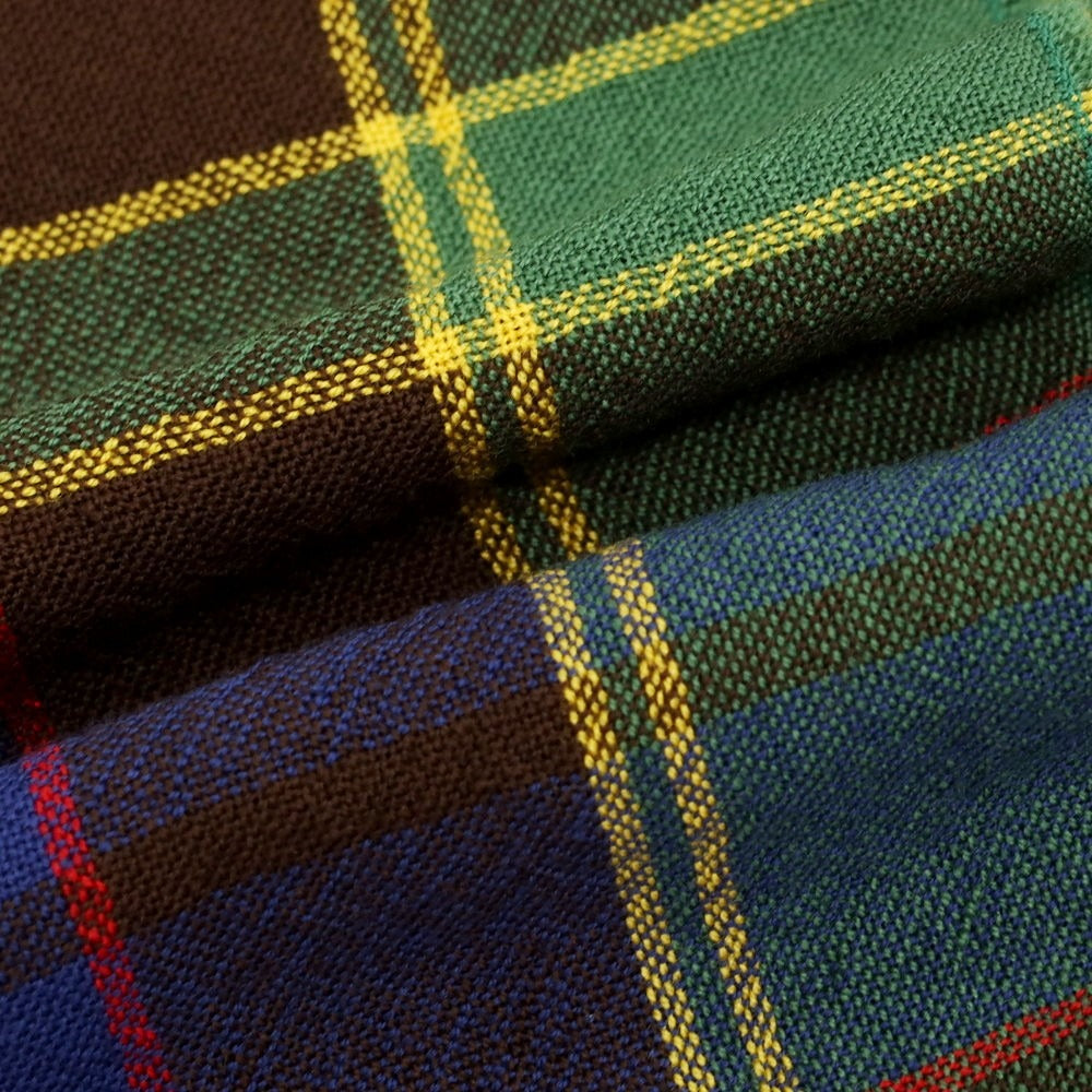 【新品】ドレイクス DRAKES ウール チェック ストール グリーンxブルー【 状態ランクN 】【 メンズ 】