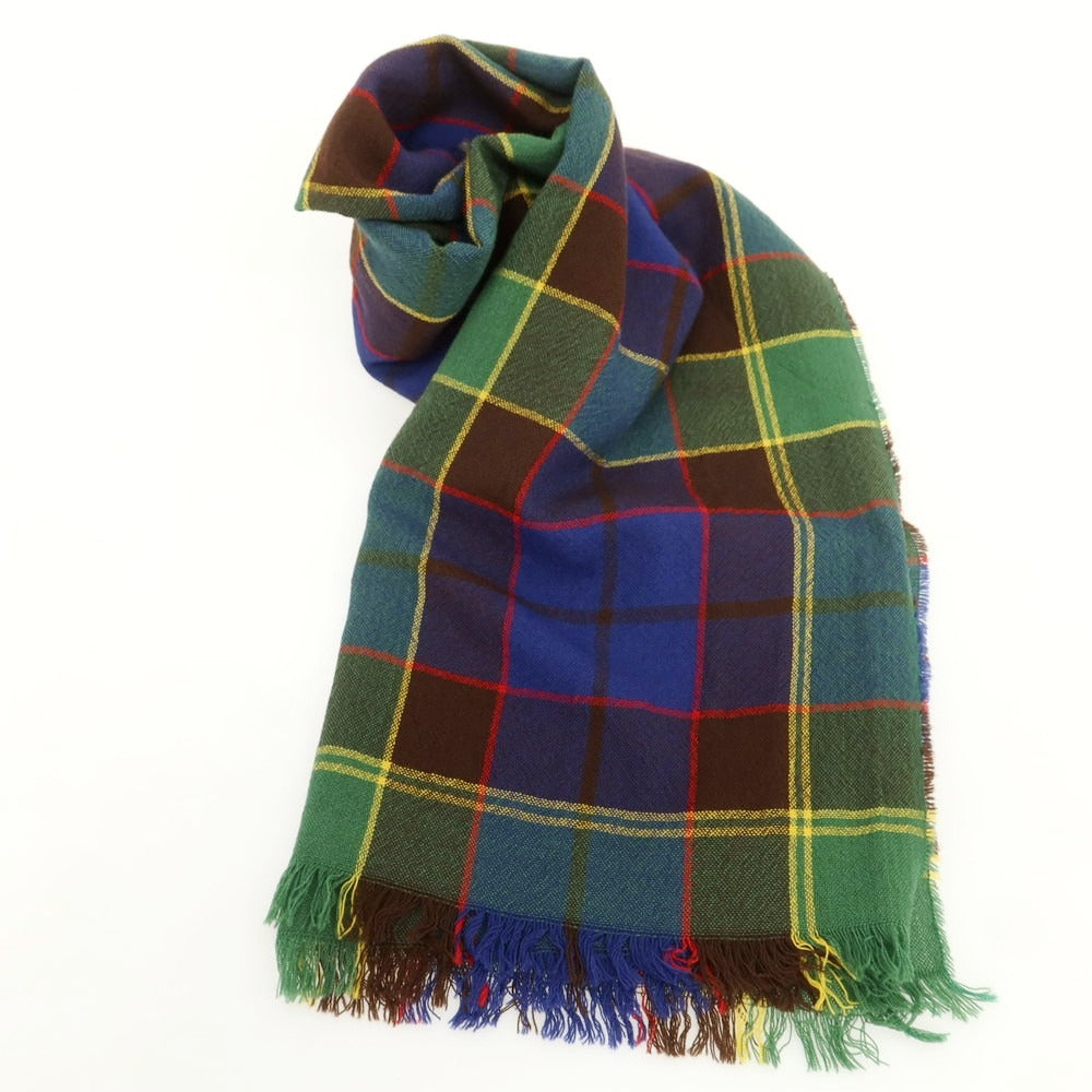 【新品】ドレイクス DRAKES ウール チェック ストール グリーンxブルー【 状態ランクN 】【 メンズ 】