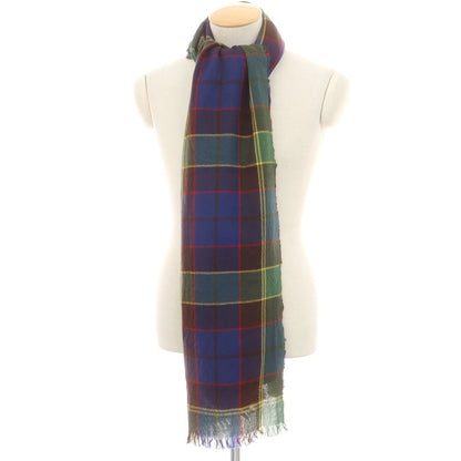 【新品】ドレイクス DRAKES ウール チェック ストール グリーンxブルー【 状態ランクN 】【 メンズ 】