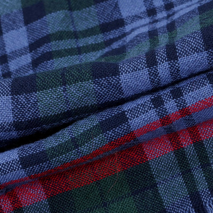 【新品】ドレイクス DRAKES ウール チェック ストール ブルーxグリーン系【 状態ランクN 】【 メンズ 】