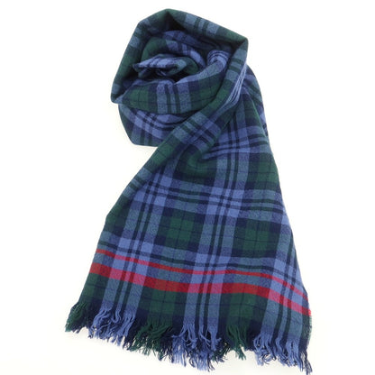 【新品】ドレイクス DRAKES ウール チェック ストール ブルーxグリーン系【 状態ランクN 】【 メンズ 】