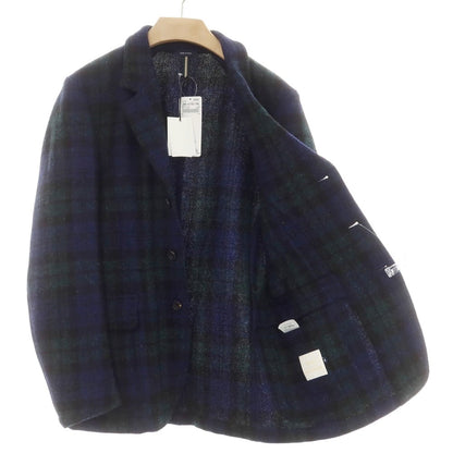 【新品】ドレイクス DRAKES ハリスツイードウール チェック テーラードジャケット ネイビーxグリーン【 40 】【 状態ランクN 】【 メンズ 】