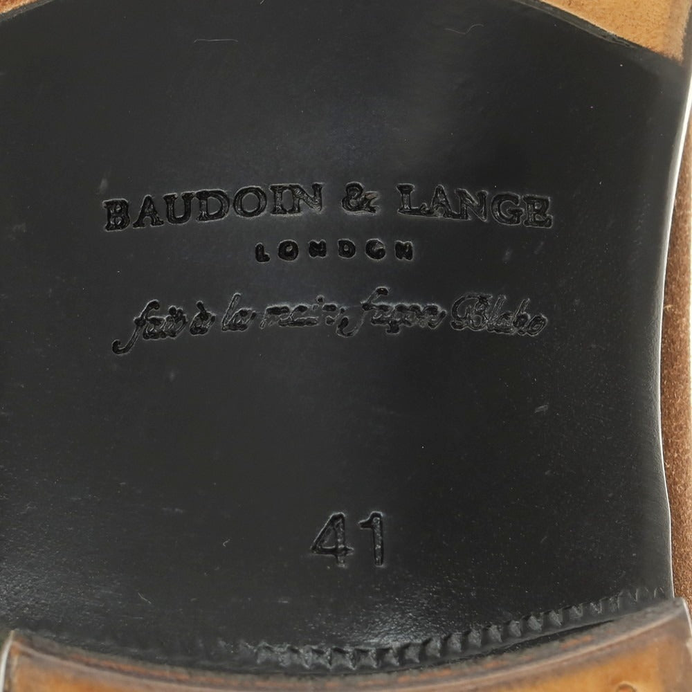 [New outlet] Baudoin &amp;amp; Lange Lamb leather suede coin loafers Belgian shoes Brown [41] [Condition rank N-] [Men&