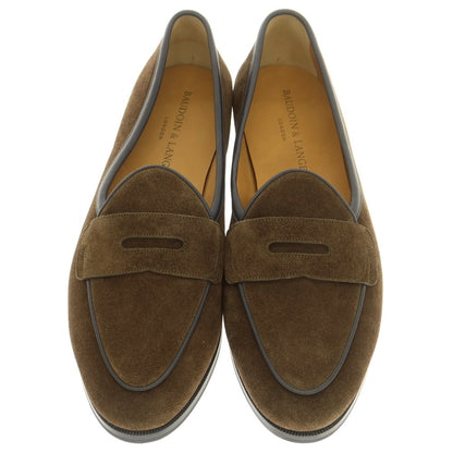 [New] Baudoin &amp;amp; Lange Lamb Leather Suede Coin Loafers Belgian Shoes Khaki [42] [Condition Rank N] [Men&