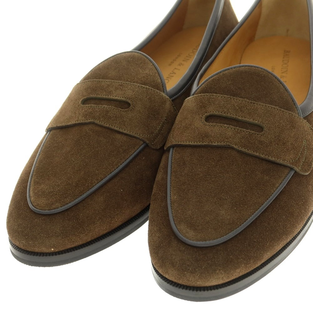 [New] Baudoin &amp;amp; Lange Lamb Leather Suede Coin Loafers Belgian Shoes Khaki [42] [Condition Rank N] [Men&