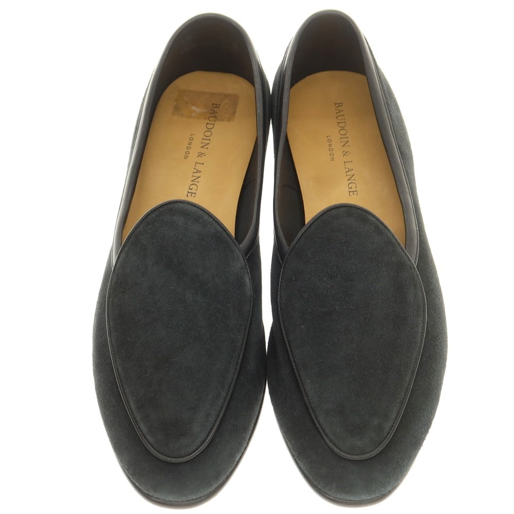 [New Outlet] Baudoin &amp;amp; Lange Lamb Leather Suede Loafers Belgian Shoes Obsidian Black [41] [Condition Rank N-] [Men&