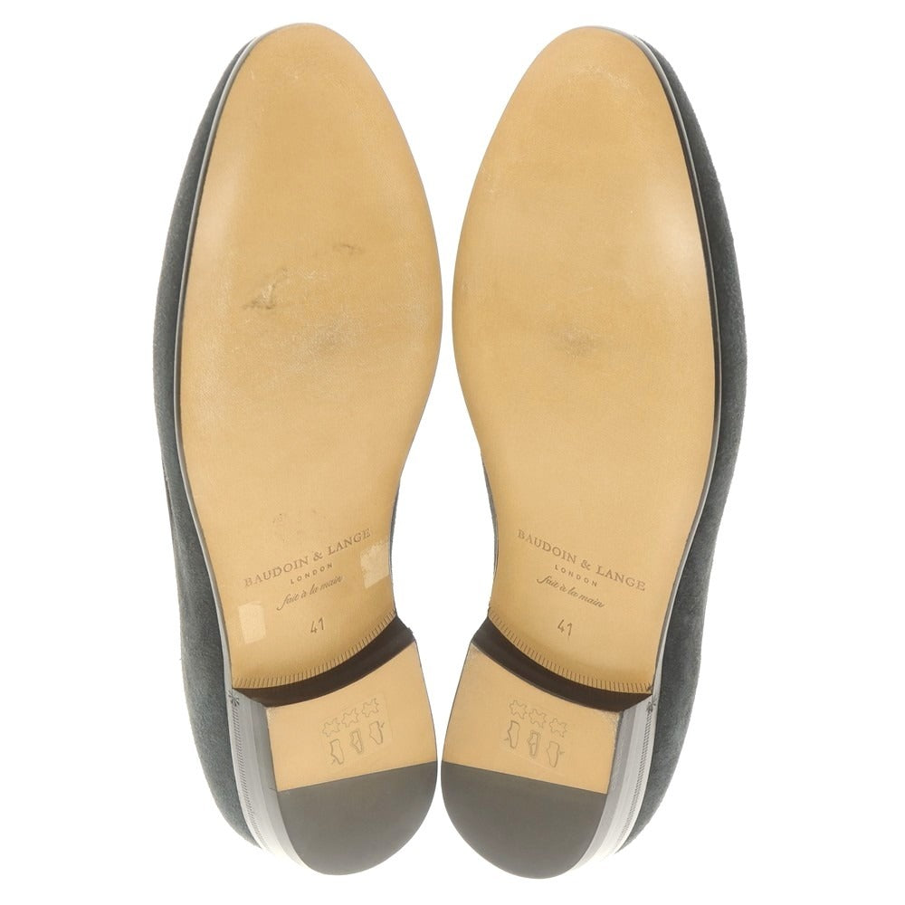 [New Outlet] Baudoin &amp;amp; Lange Lamb Leather Suede Loafers Belgian Shoes Obsidian Black [41] [Condition Rank N-] [Men&