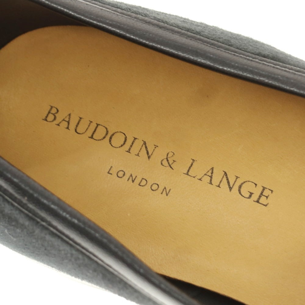 [New Outlet] Baudoin &amp;amp; Lange Lamb Leather Suede Loafers Belgian Shoes Obsidian Black [41] [Condition Rank N-] [Men&