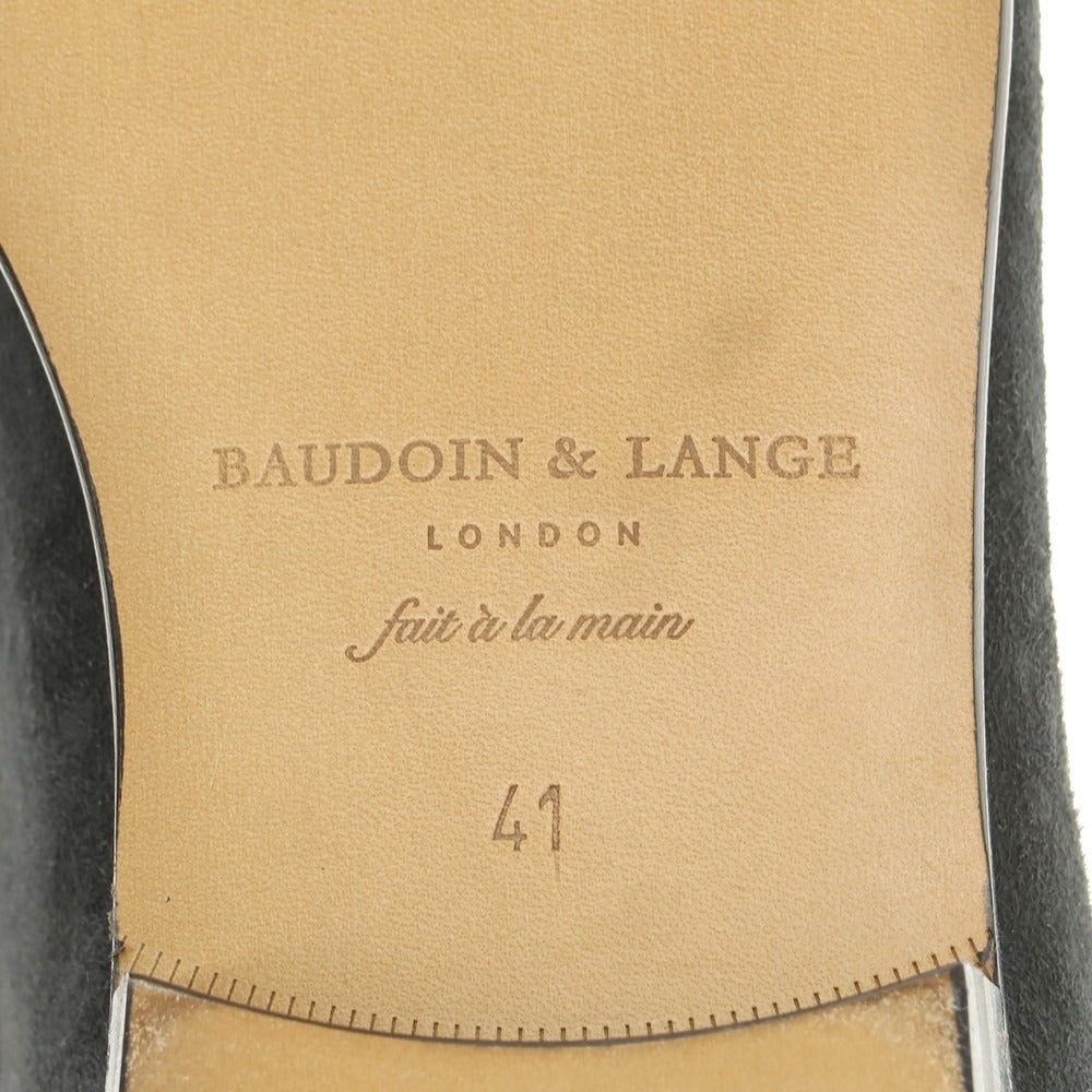 [New Outlet] Baudoin &amp;amp; Lange Lamb Leather Suede Loafers Belgian Shoes Obsidian Black [41] [Condition Rank N-] [Men&