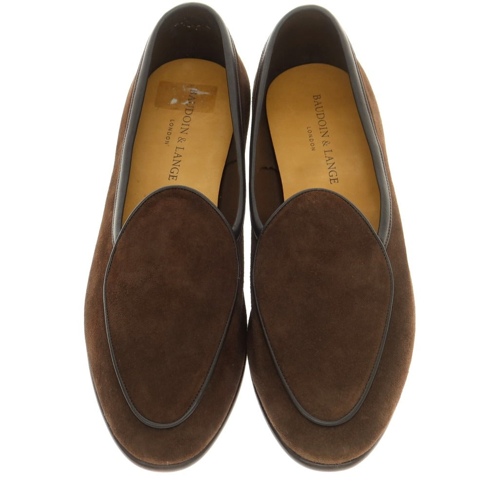 [New Outlet] Baudoin &amp;amp; Lange Lamb Leather Suede Loafers Belgian Shoes Dark Brown [41] [Condition Rank N-] [Men&