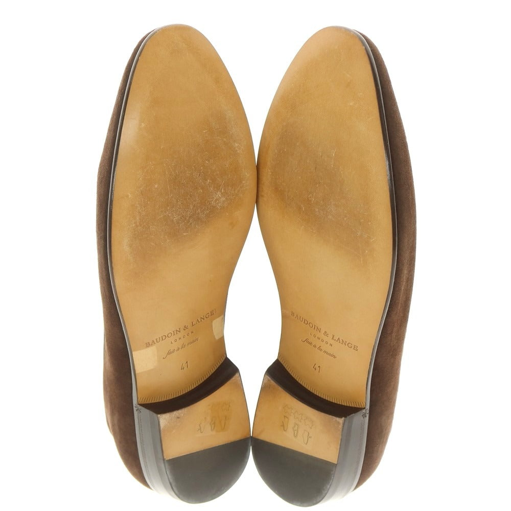 [New Outlet] Baudoin &amp;amp; Lange Lamb Leather Suede Loafers Belgian Shoes Dark Brown [41] [Condition Rank N-] [Men&