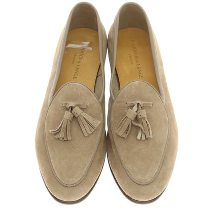 [New Outlet] Baudoin &amp;amp; Lange Lamb Leather Suede Tassel Loafers Belgian Shoes Greige [41] [Condition Rank N-] [Men&