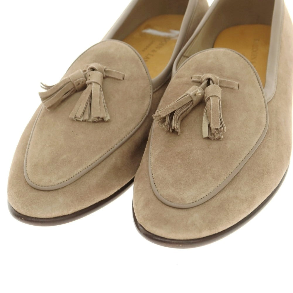 [New Outlet] Baudoin &amp;amp; Lange Lamb Leather Suede Tassel Loafers Belgian Shoes Greige [41] [Condition Rank N-] [Men&