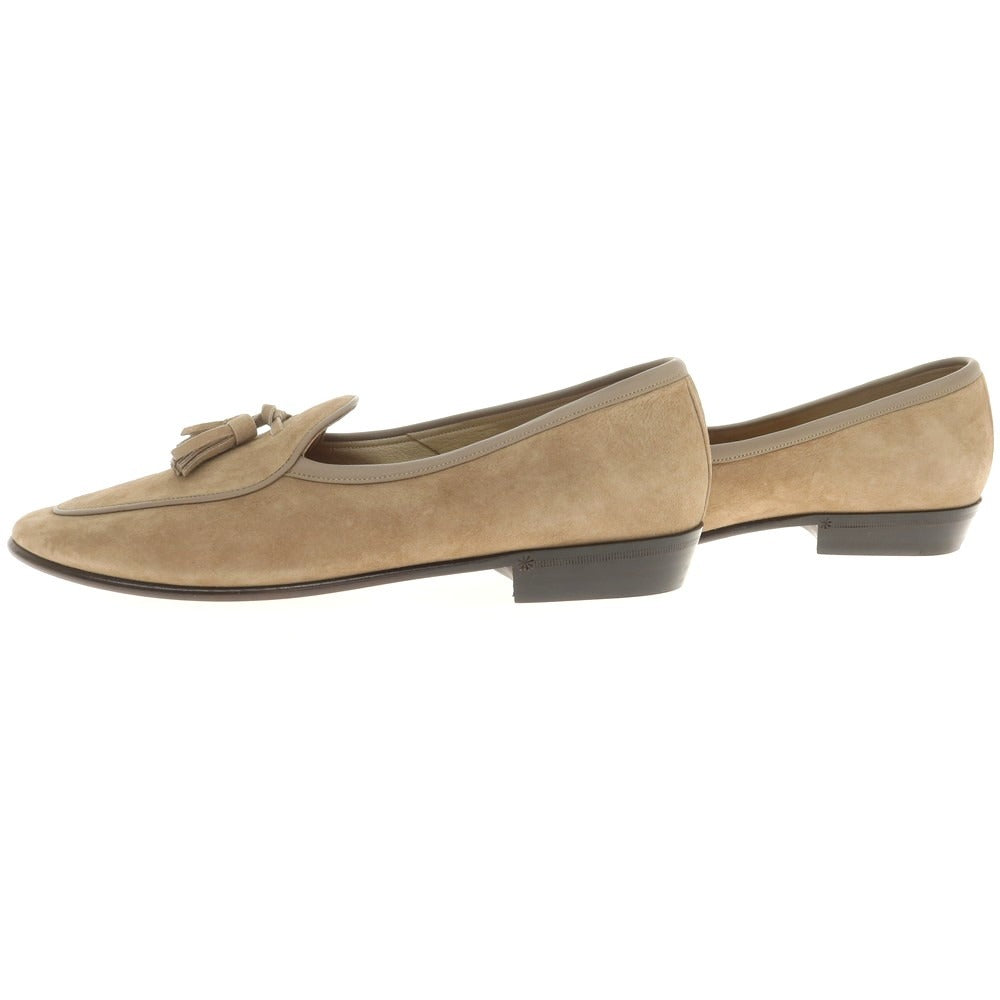 [New Outlet] Baudoin &amp;amp; Lange Lamb Leather Suede Tassel Loafers Belgian Shoes Greige [41] [Condition Rank N-] [Men&