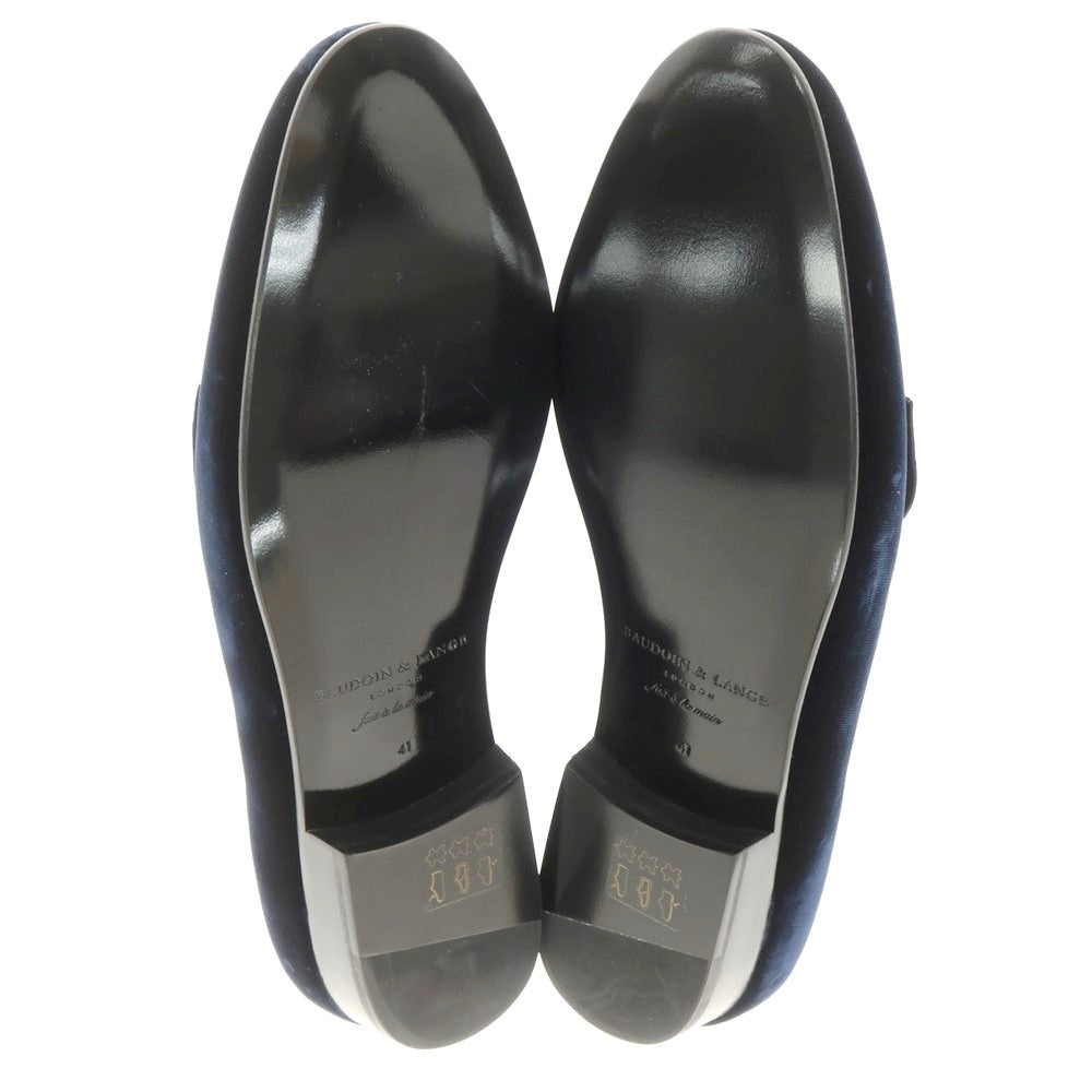 [New Outlet] Baudoin &amp;amp; Lange Velvet Opera Shoes Loafers Belgian Shoes Dark Navy [41] [Condition Rank N-] [Men&