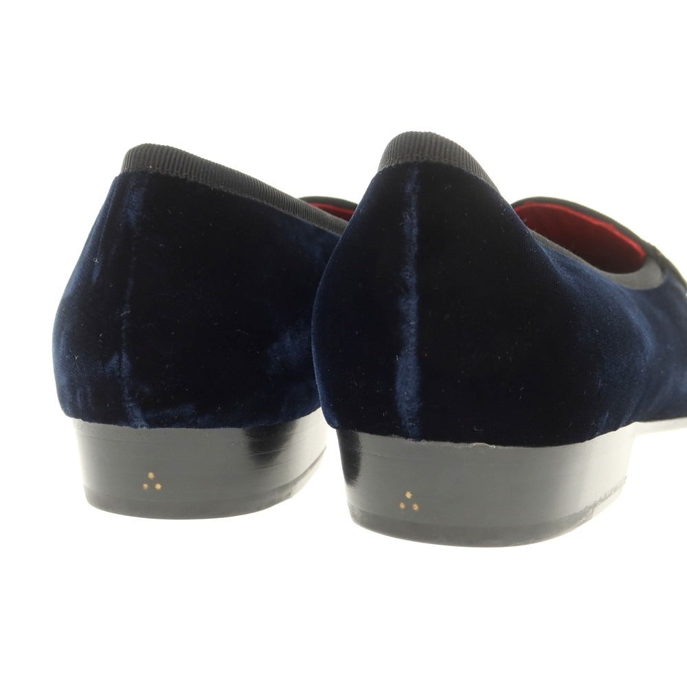 [New Outlet] Baudoin &amp;amp; Lange Velvet Opera Shoes Loafers Belgian Shoes Dark Navy [41] [Condition Rank N-] [Men&